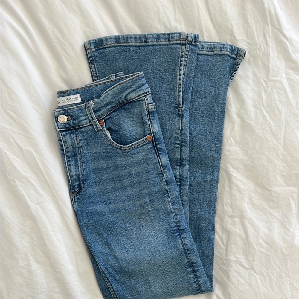 Zara Girls Flare Jeans, Size 13-14, Hardly Worn, Like New